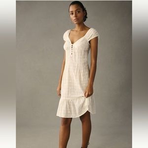 Cap Sleeve Lace Up babydoll dress. NWT White. Size XS. Anthropologie